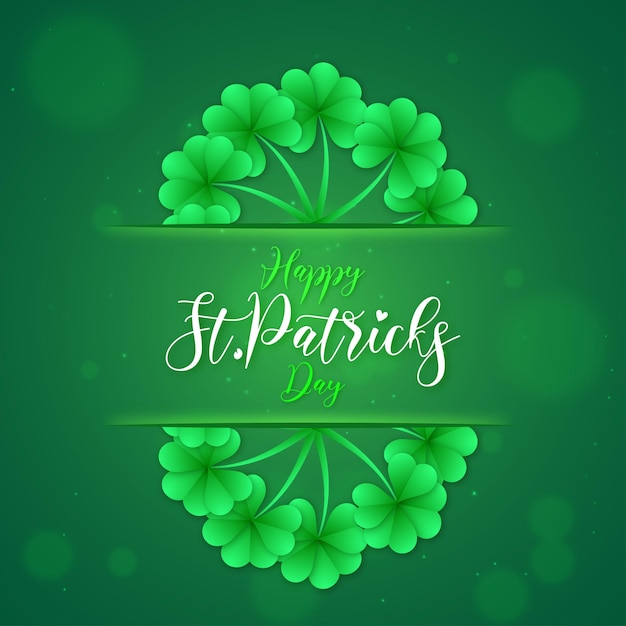 St Patricks Day Theme Shamrock Pine Green Background Social Media Design Banner