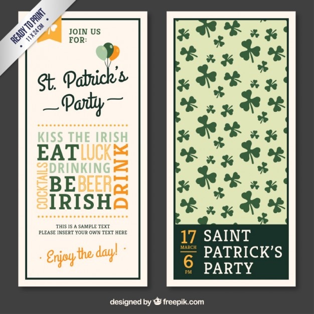 St patricks flyer with lettering