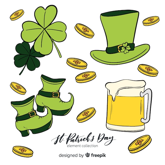 Free vector st patricks's day element collection