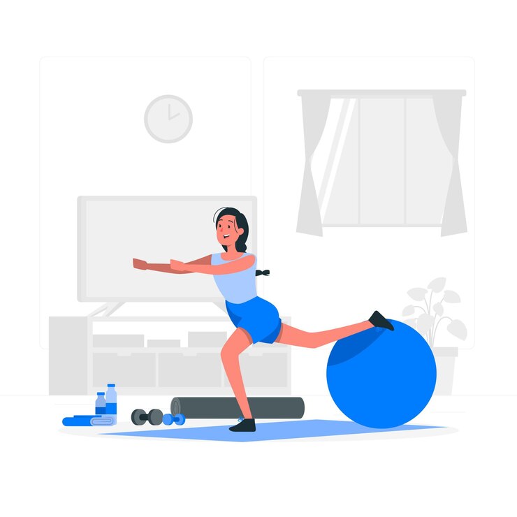 Free Vector stability ball concept illustration