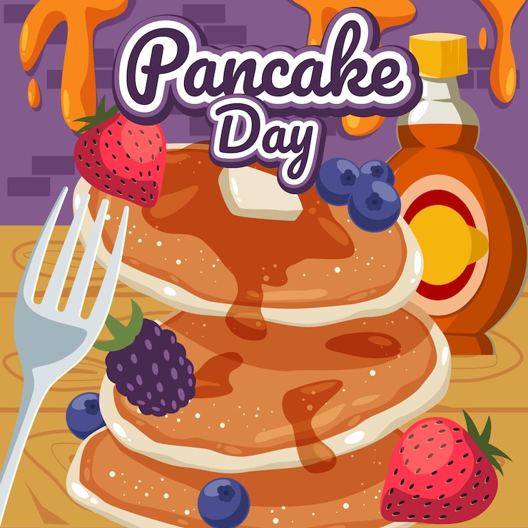 Free Vector stack of pancake day illustration with flat style