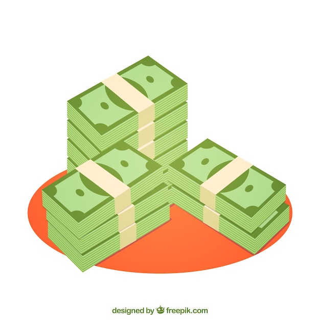 Free vector stacked money