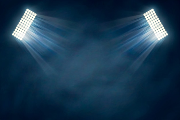 Stadium lights effect with mist