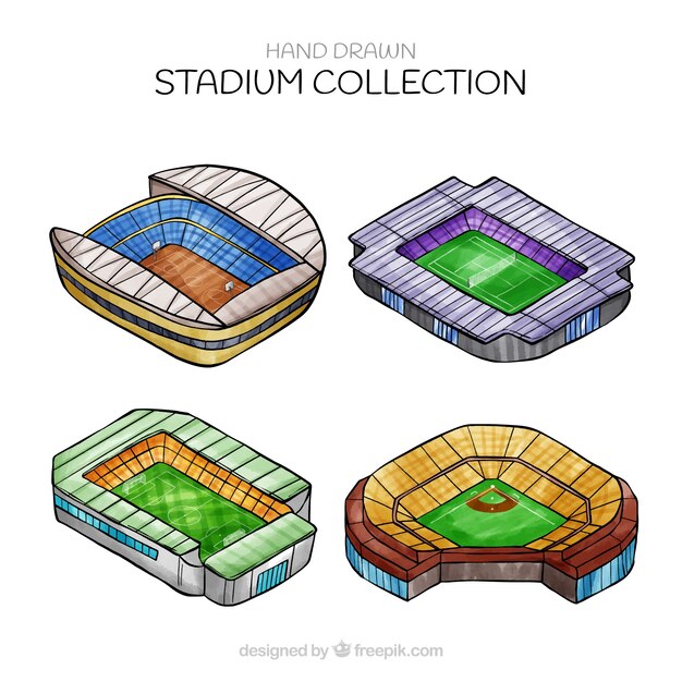 Stadiums collection in isometric style