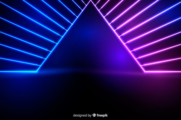 Stage background with neon lights