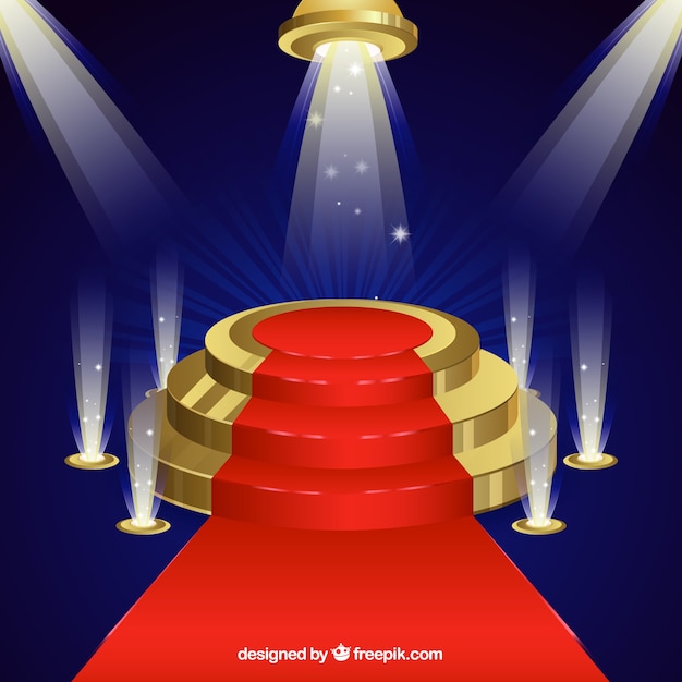 Stage podium background with lighting