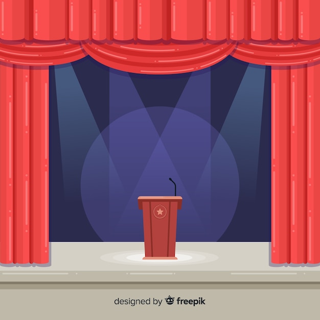 Stage podium background with lighting