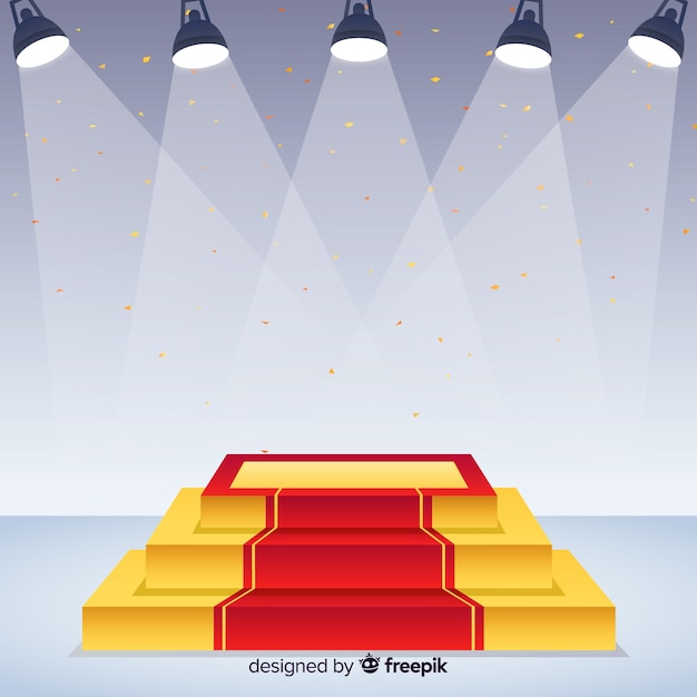Stage podium background with lighting
