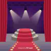 Free vector stage podium background with lighting