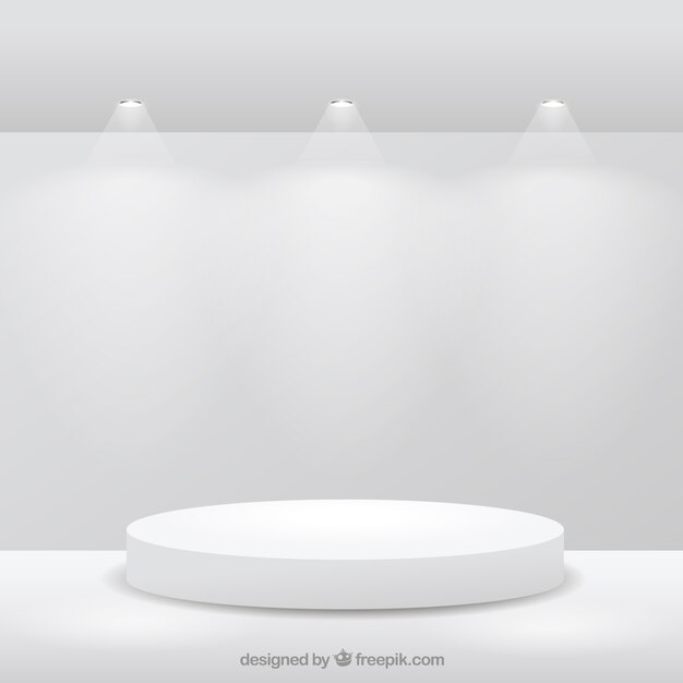 Stage on white room