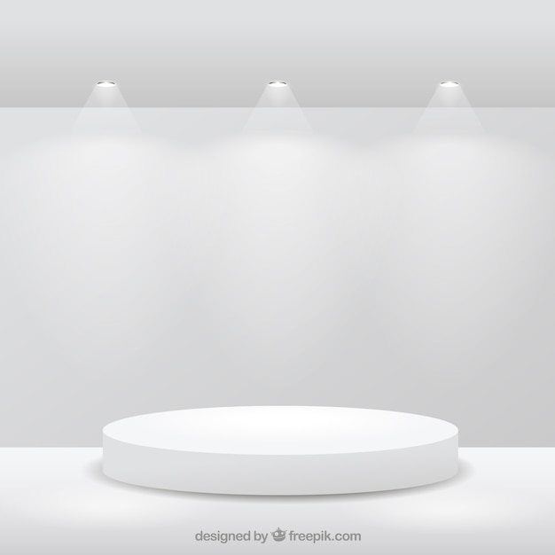 Stage on white room