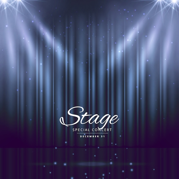 Stage with lights and curtain