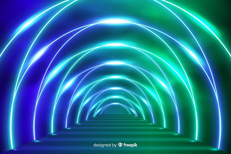 Free Vector stage with neon lights background