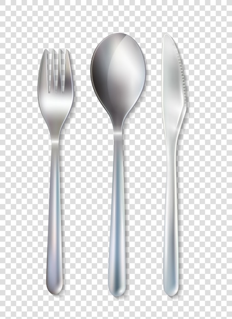 Stainless Cutlery Tableware Set Transparent Background