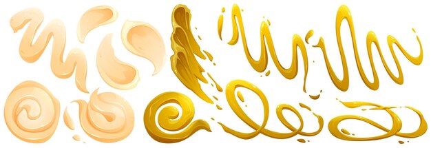 Free vector stains of mayonnaise mustard