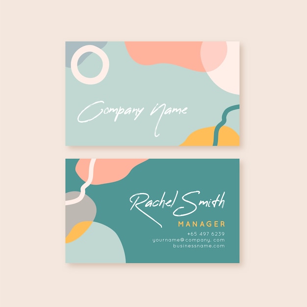 Free vector stains multi-coloured business card template