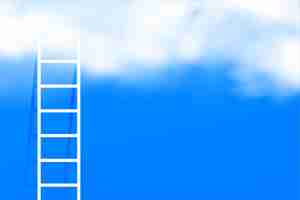 Free vector stairway ladder into the clouds concept background