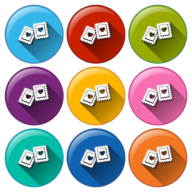 Free vector stamp buttons