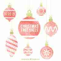 Free vector stamped christmas tree balls