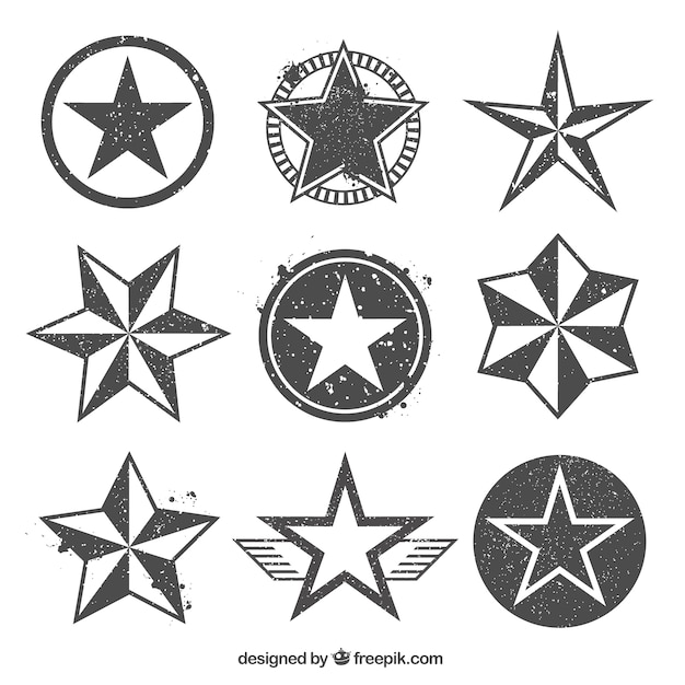 Stamped star icons