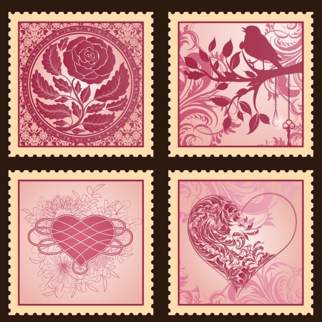 Vintage post stamps design collection Royalty Free Vector