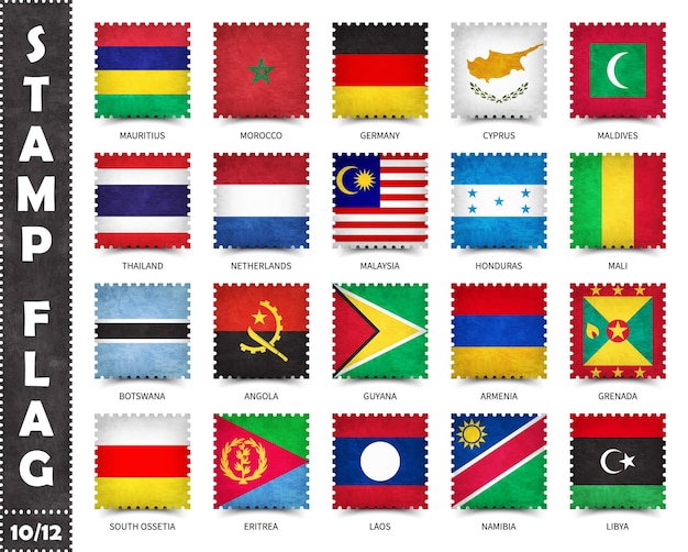 세계 각국의 공식 국기 우표 세트