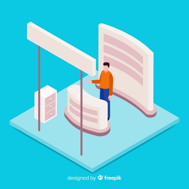 stand exhibition in isometric design