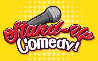 Vettore gratuito banner stand up comedy con microfono