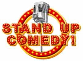 Free vector stand up comedy logo with microphone