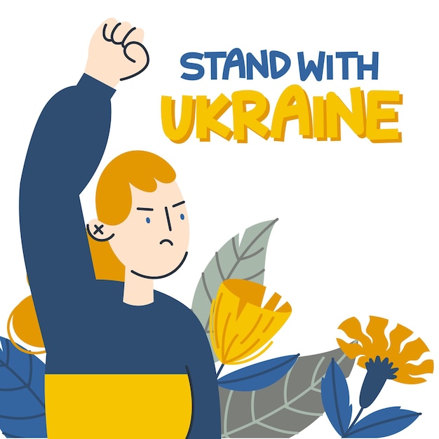 Stand with in Ukraine hugging heart