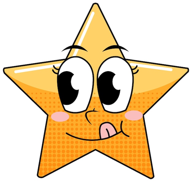 Star cartoon character on white background