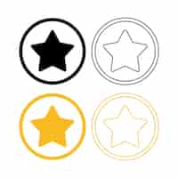 Free vector star circles black and yellow set