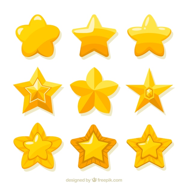 Free Vector star collection in yellow tones