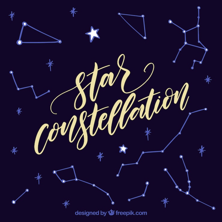 Free Vector star constellation background with lettering