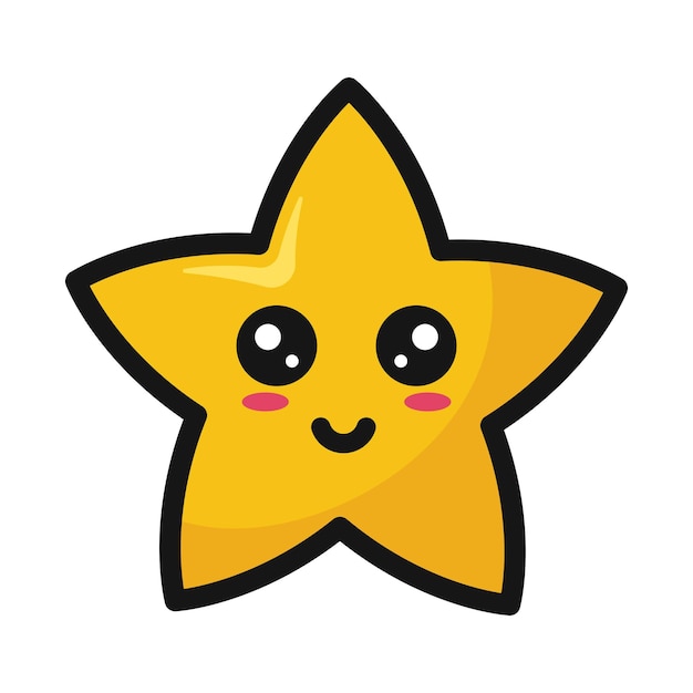 Бесплатное векторное изображение Звезда милое эмодзи лицо