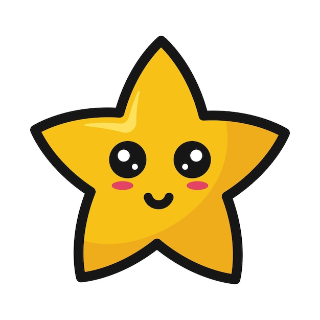 スターのかわいい絵文字の顔