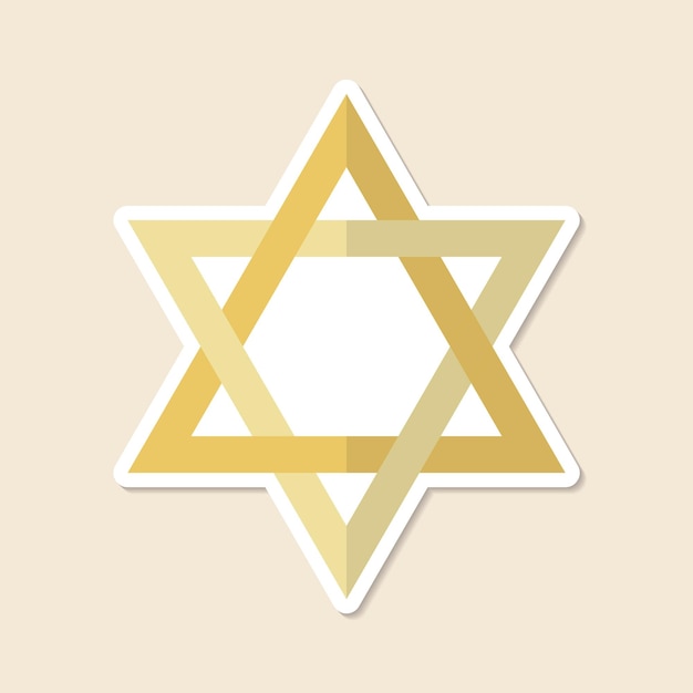 Free vector star of david jewish symbol sticker vector