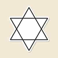 Free vector star of david jewish symbol sticker vector