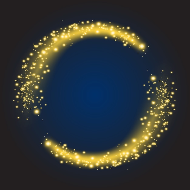 Star dust circle. sparkle shiny glow bright round, glitter illuminated. vector illustration