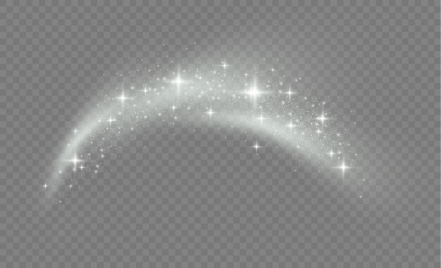 きらめく魔法のダスト粒子 白いキラキラテクスチャクリスマス背景 スターダストは爆発で火花します 白は特別な光の効果をキラキラ輝きます プレミアムベクター