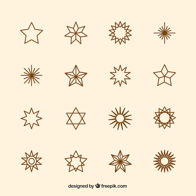 Free vector star icons collection