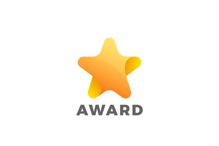 무료 Vector 스타 로고 기하학적 디자인. favorite winner award 로고 타입