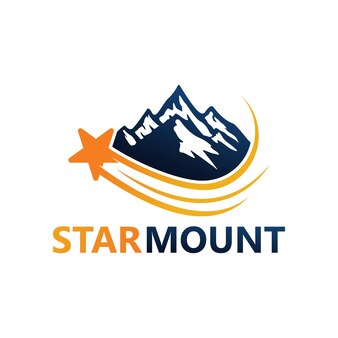 Star mountain logo template design vector, emblem, design concept, creative symbol, icon