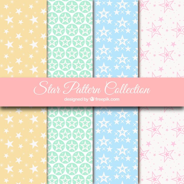 Star pattern collection in smooth colors