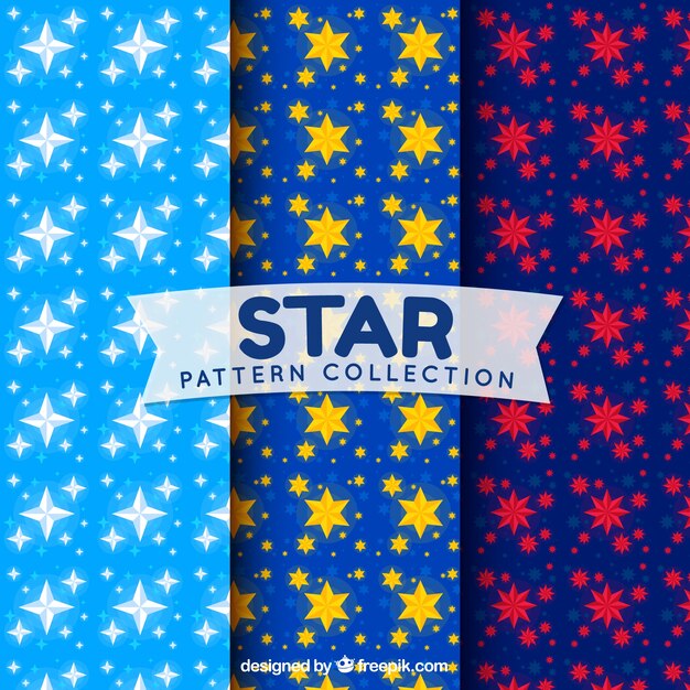 Star pattern set in blue tones