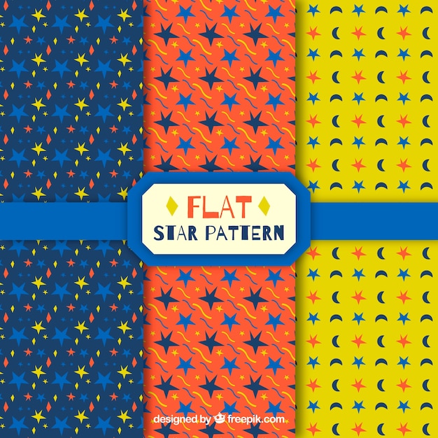 세 가지 색상으로 설정된 스타 패턴