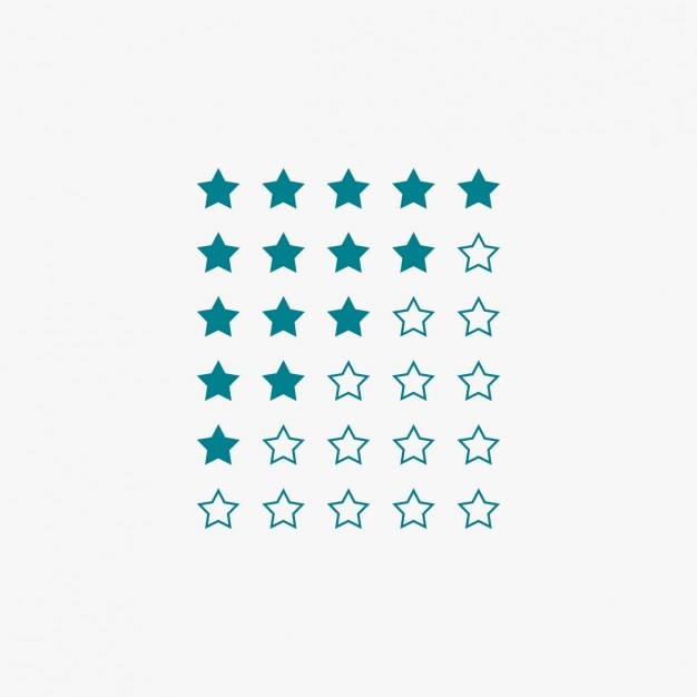 Free vector star rating in blue color