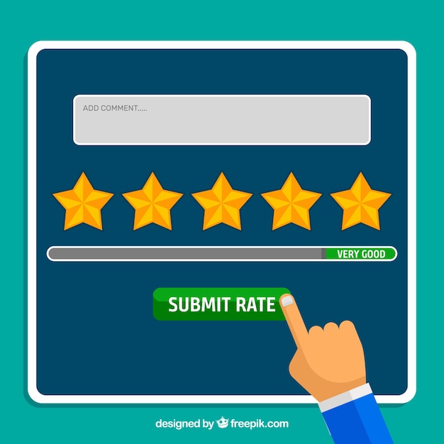 Free vector star rating with finger