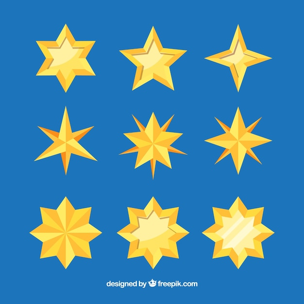 Free vector star set of nine