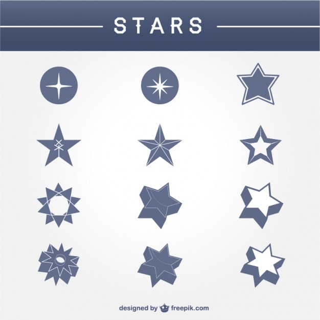 Free vector star shape abstract logos set